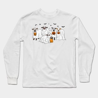 Funny Cow Ghost Halloween - Farmer Trick Or Treat - Cow Lover Long Sleeve T-Shirt